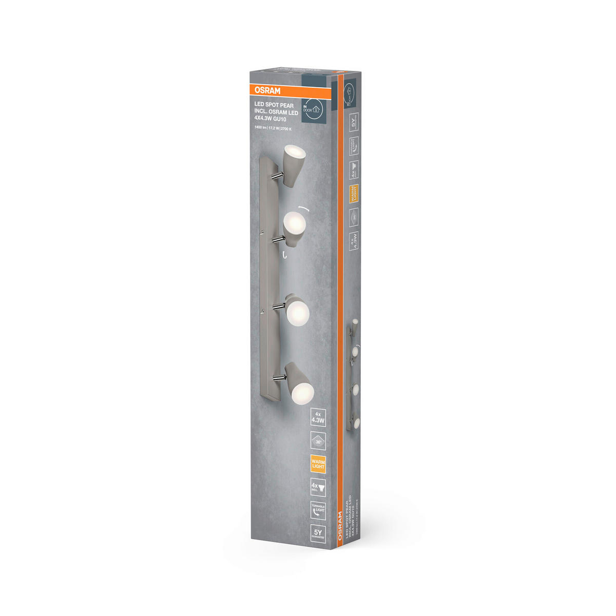 LED-STRAHLER 61,4/6/13,1 cm   - Grau, Basics, Kunststoff/Metall (61,4/6/13,1cm) - Osram
