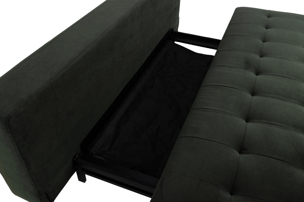 SCHLAFSOFA Mikrofaser Dunkelgrün  - Dunkelgrün/Braun, Design, Holz/Textil (200/83/105cm) - Carryhome
