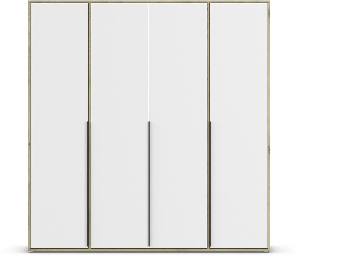 DREHTÜRENSCHRANK in Weiss, Eiche Artisan  - Weiss/Eiche Artisan, Basics, Holzwerkstoff/Metall (187/194/53cm) - Boxxx