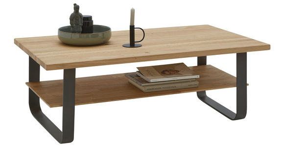 COUCHTISCH in Holz, Metall 120/70/42,6 cm - Wildeiche/Schwarz, Natur, Holz/Metall (120/70/42,6cm) - Valnatura