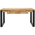 SCHREIBTISCH 150/65/76 cm  in Eichefarben  - Eichefarben/Schwarz, MODERN, Holz/Metall (150/65/76cm) - Linea Natura