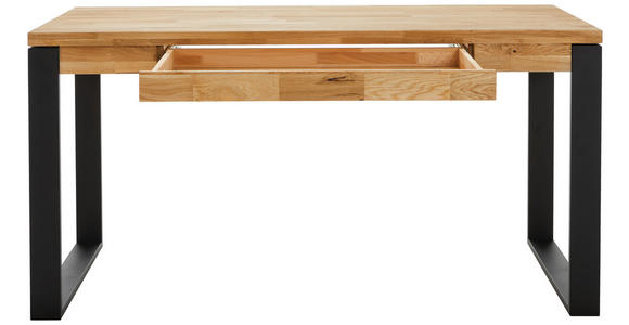 SCHREIBTISCH 150/65/76 cm  in Eichefarben  - Eichefarben/Schwarz, MODERN, Holz/Metall (150/65/76cm) - Linea Natura