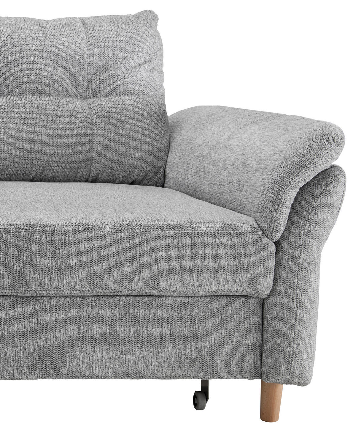ECKSOFA in Chenille Silberfarben  - Silberfarben/Naturfarben, Modern, Holz/Textil (176/250cm) - Livetastic