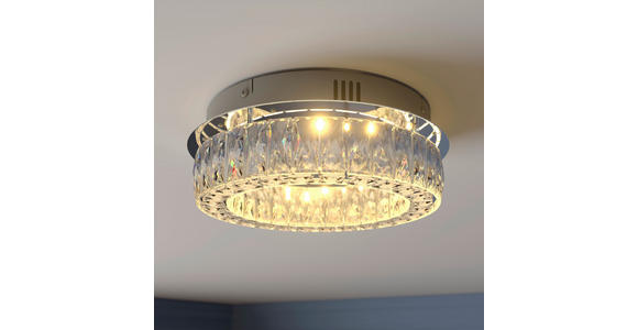 LED-DECKENLEUCHTE 40/14 cm   - Transparent, KONVENTIONELL, Glas/Metall (40/14cm) - Novel