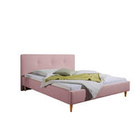 POLSTERBETT 180/200 cm,  in Rosa,  - Rosa/Naturfarben, MODERN, Holz/Textil (180/200cm) - Livetastic