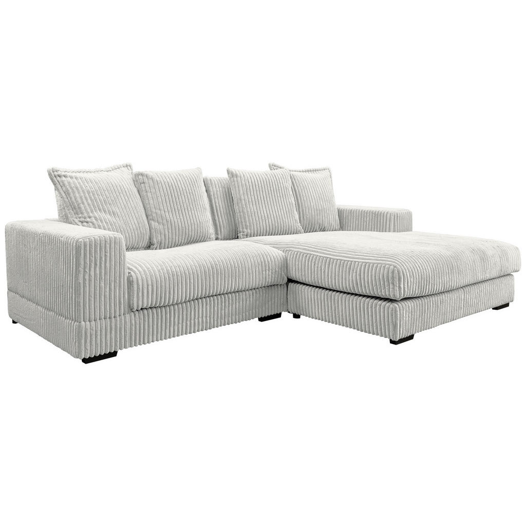 Thumbnail - Mid.you Ecksofa, Weiß, Textil, 4-Sitzer, Füllung: Polyurethan (PUR),Polyurethan (PUR),Polyurethan (Pur), Ottomane rechts...