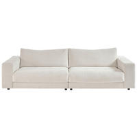 MEGASOFA in Feincord Weiss  - Weiss/Schwarz, Design, Kunststoff/Textil (290/86/127cm) - Pure Home Lifestyle
