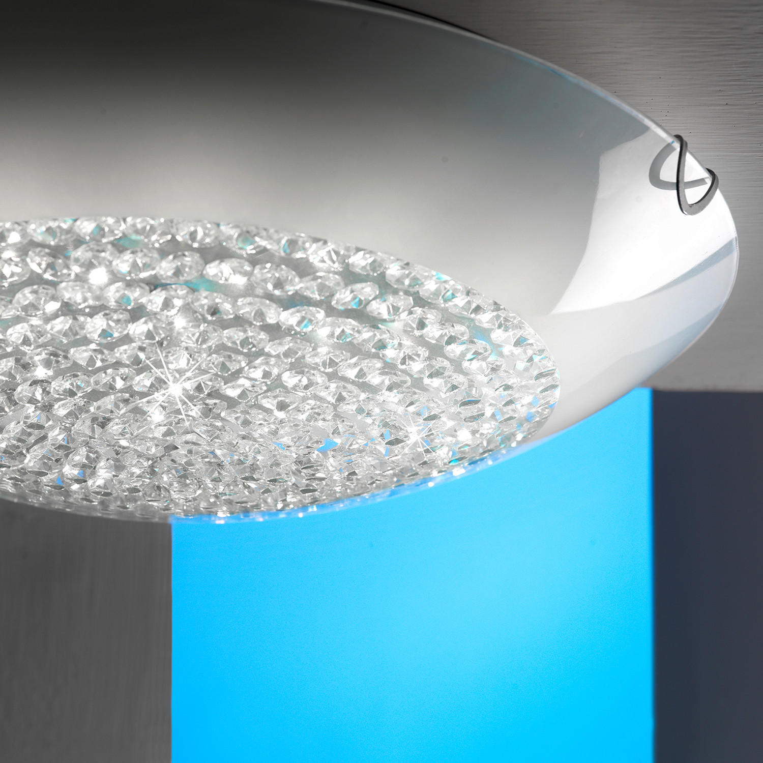 LED-DECKENLEUCHTE 1011 BRILL 50/50/13 cm   - Chromfarben/Klar, Design, Glas/Metall (50/50/13cm)