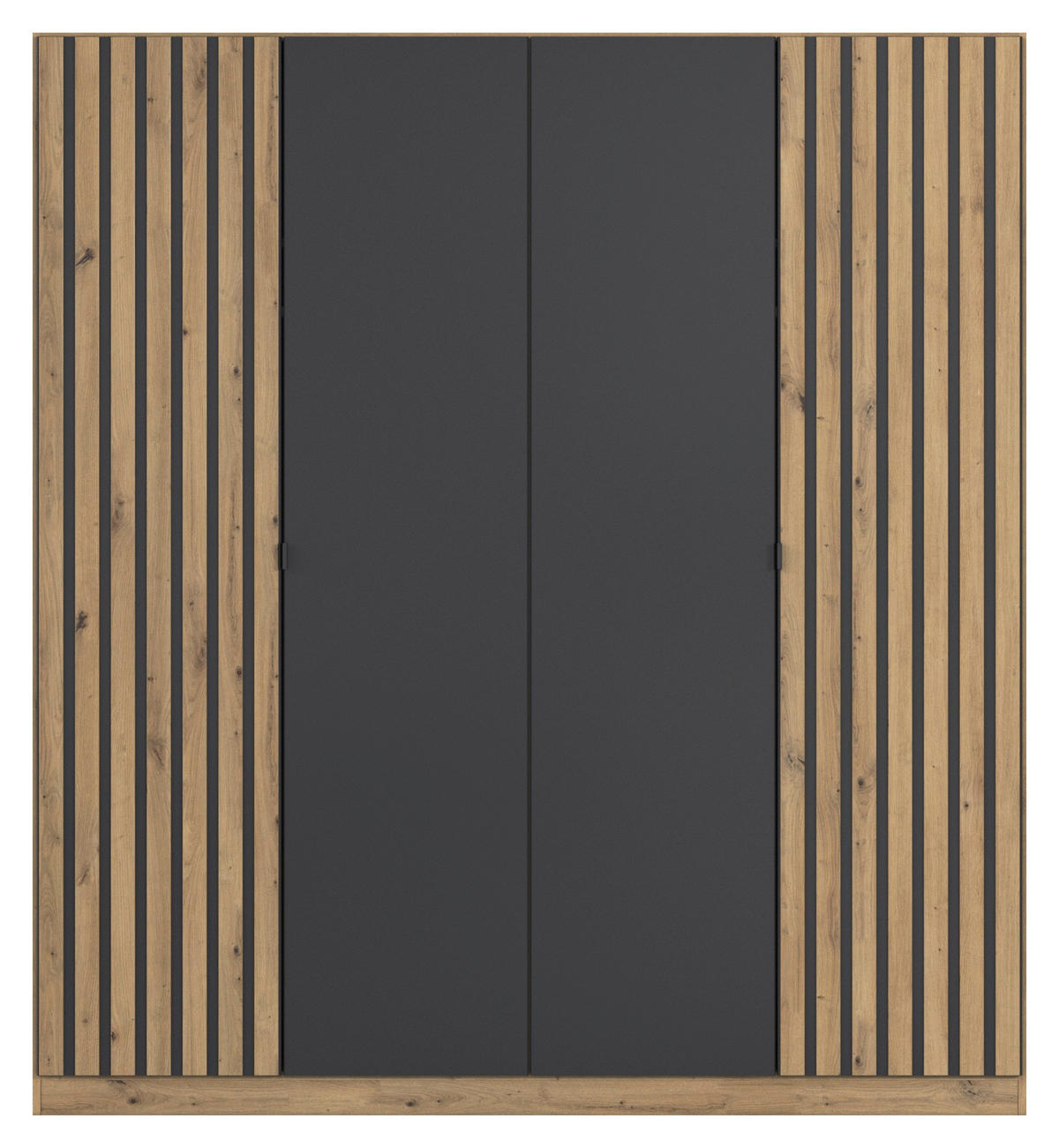 DREHTÜRENSCHRANK  in Grau, Eiche Artisan  - Eiche Artisan/Grau, MODERN, Holzwerkstoff/Metall (181/197/54cm) - Rauch Möbel