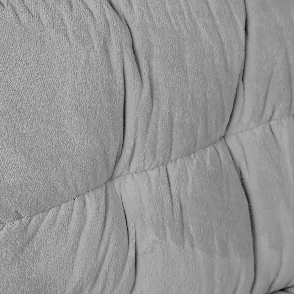 BIGSOFA in Plüsch Silberfarben  - Silberfarben/Schwarz, Konventionell, Kunststoff/Textil (262/70/115cm) - Ambia Home