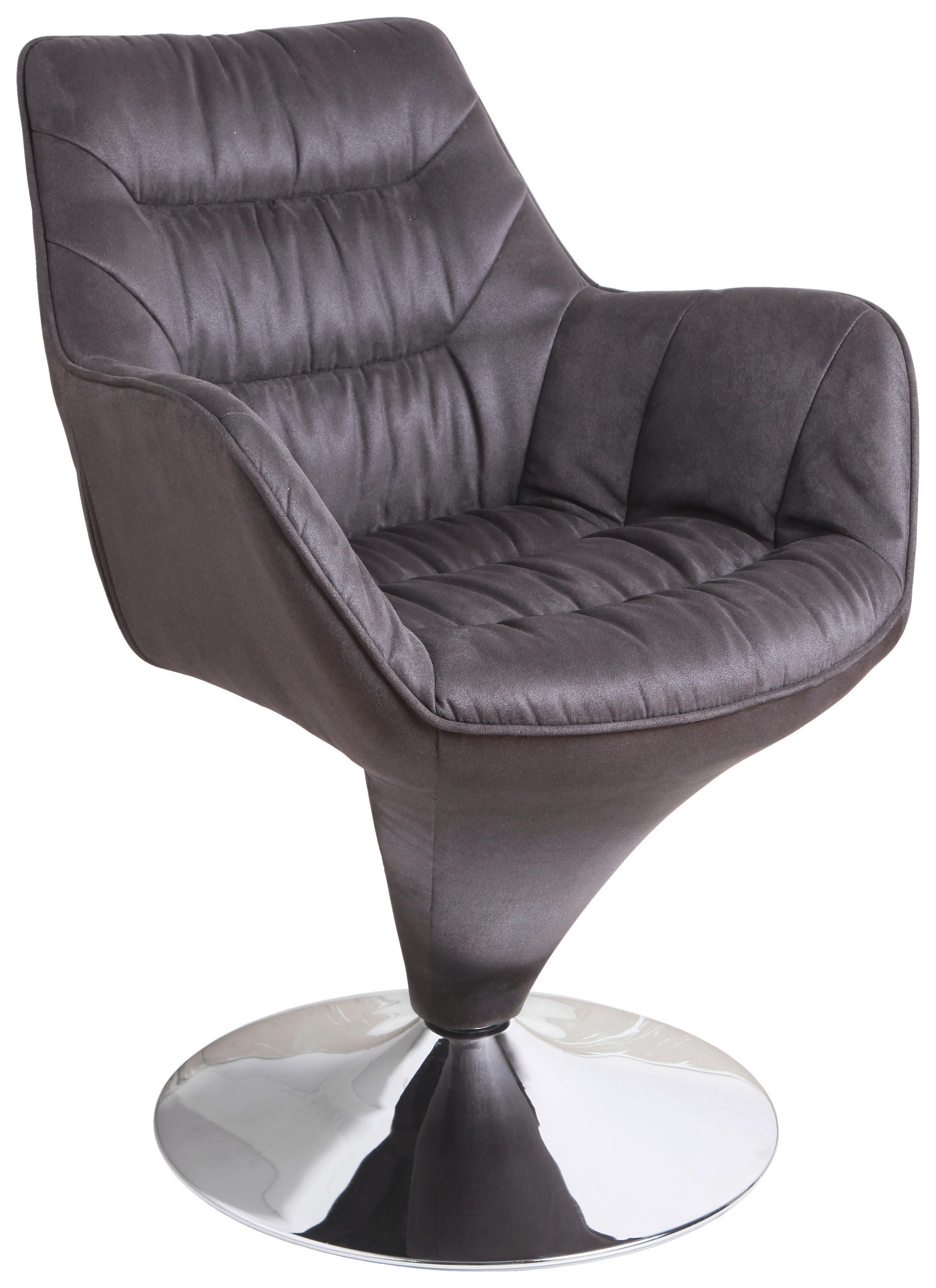 STOLICA S NASLONOM ZA RUKE  siva, boje kroma  metal, tekstil      - siva/boje kroma, Design, metal/tekstil (61/65/84cm) - Hom`in