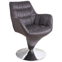 STOLICA S NASLONOM ZA RUKE  siva, boje kroma  metal, tekstil      - siva/boje kroma, Design, metal/tekstil (61/65/84cm) - Hom`in