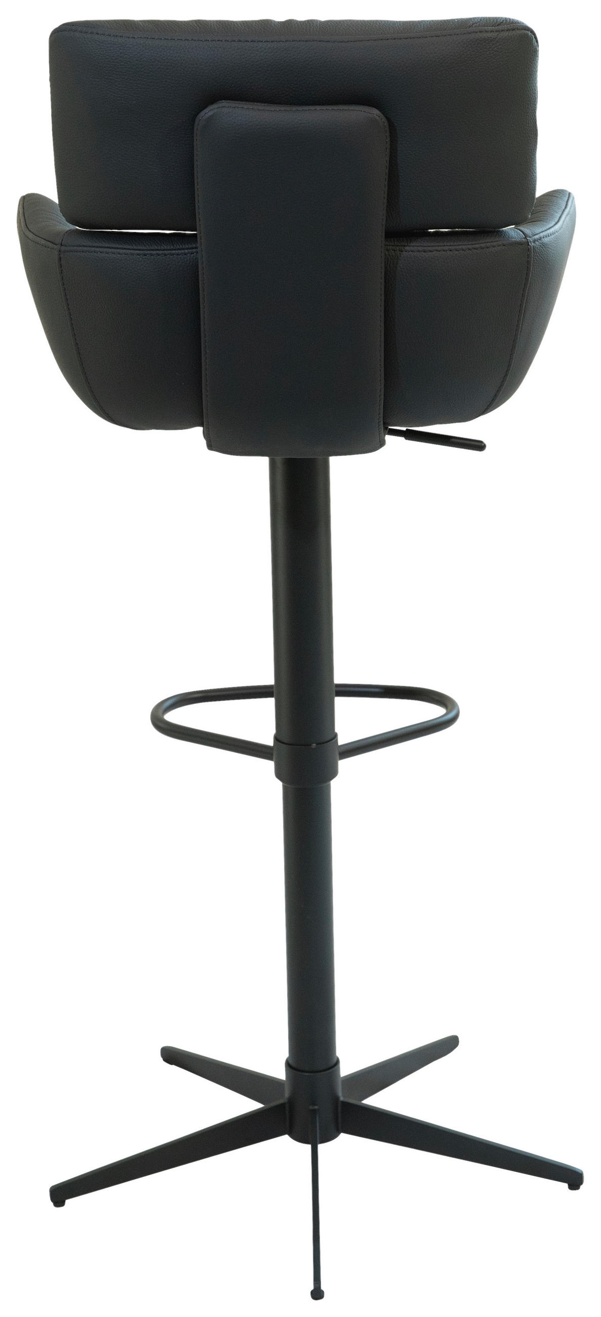 BARPALL i svart  - svart, Design, metall/läder (54/105/53cm) - Dieter Knoll