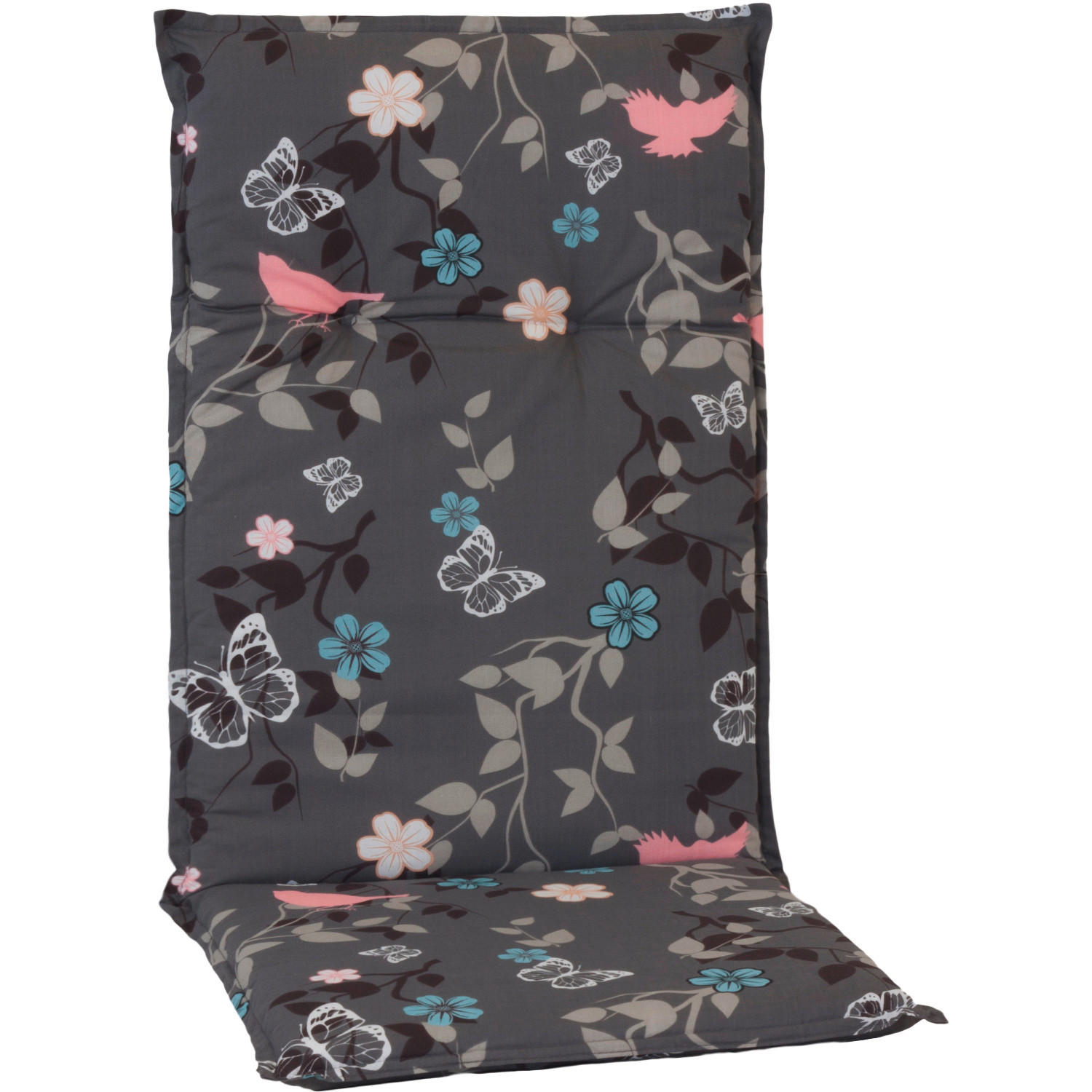 SESSELAUFLAGENSET Vogel  - Rosa/Grau, Basics, Textil (118/50/6cm) - Gardenson