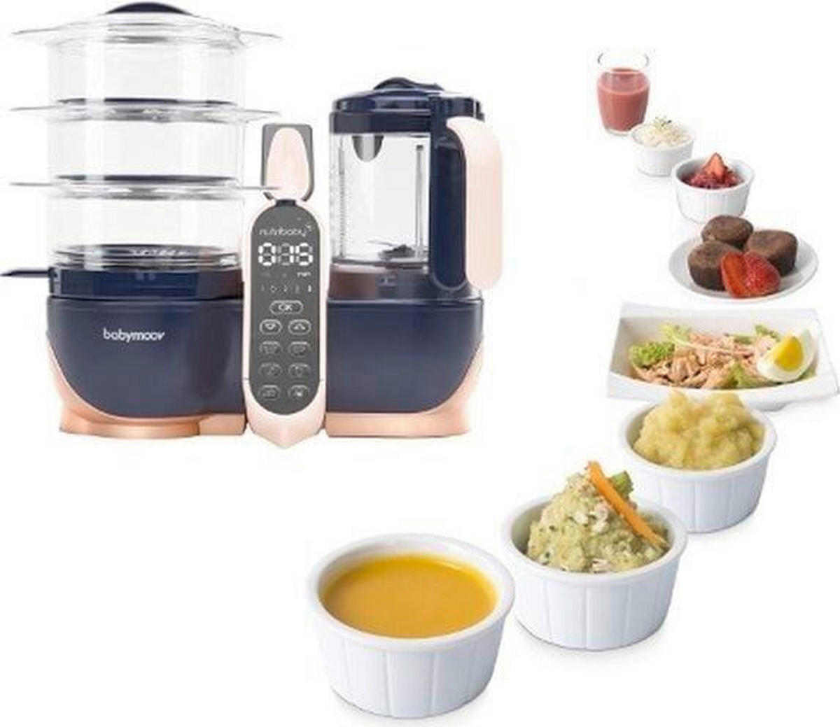 KUHALO/MIKSER/STERILIZATOR     Nutribaby+XL  - višebojno, Basics - Babymoov