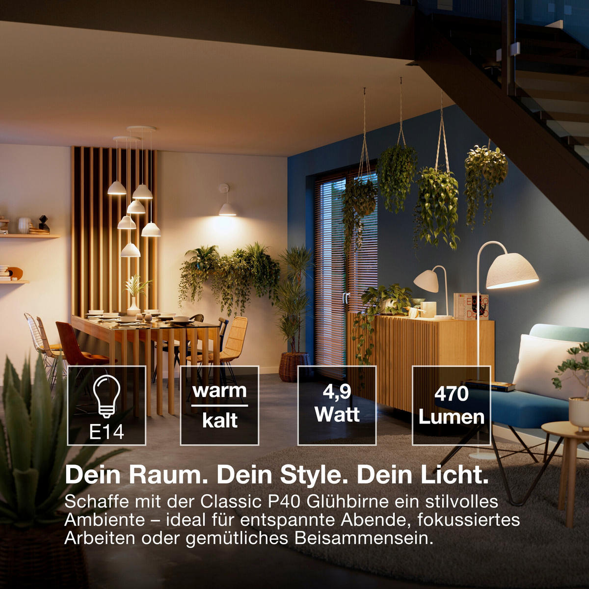 LED-LEUCHTMITTEL E14 4,9 W 470 lm  - Weiß, Basics, Kunststoff (4,7/9,2cm) - Osram