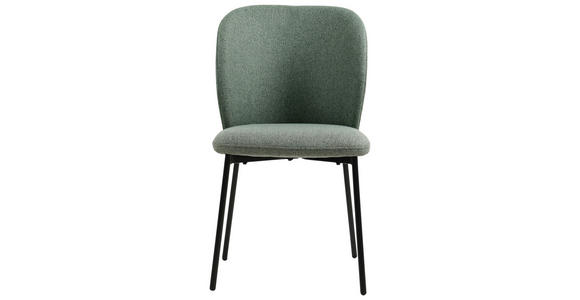 STUHL Leinenoptik Grün, Schwarz Pappel Sperrholz - Schwarz/Grün, Design, Holz/Textil (49/84,5/58cm) - Carryhome