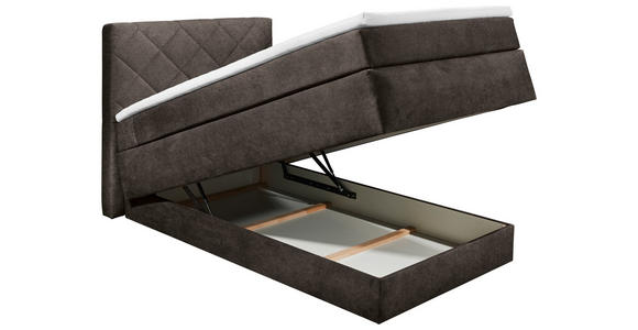 BOXSPRINGBETT 120/200 cm  in Dunkelbraun  - Dunkelbraun/Schwarz, KONVENTIONELL, Kunststoff/Textil (120/200cm) - Xora