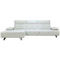 ECKSOFA Creme Chenille  - Creme/Schwarz, Design, Kunststoff/Textil (162/314cm) - Livetastic