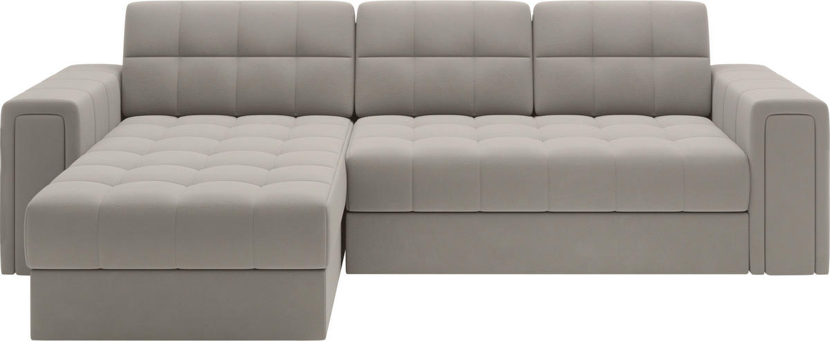 ECKSOFA Plüsch Beige  - Beige, Design, Kunststoff/Textil (260/150cm) - MID.YOU