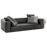 3-SITZER-SOFA around the block Echtleder Anthrazit  - Anthrazit/Schwarz, MODERN, Leder/Kunststoff (260/66/104cm) - Chilliano