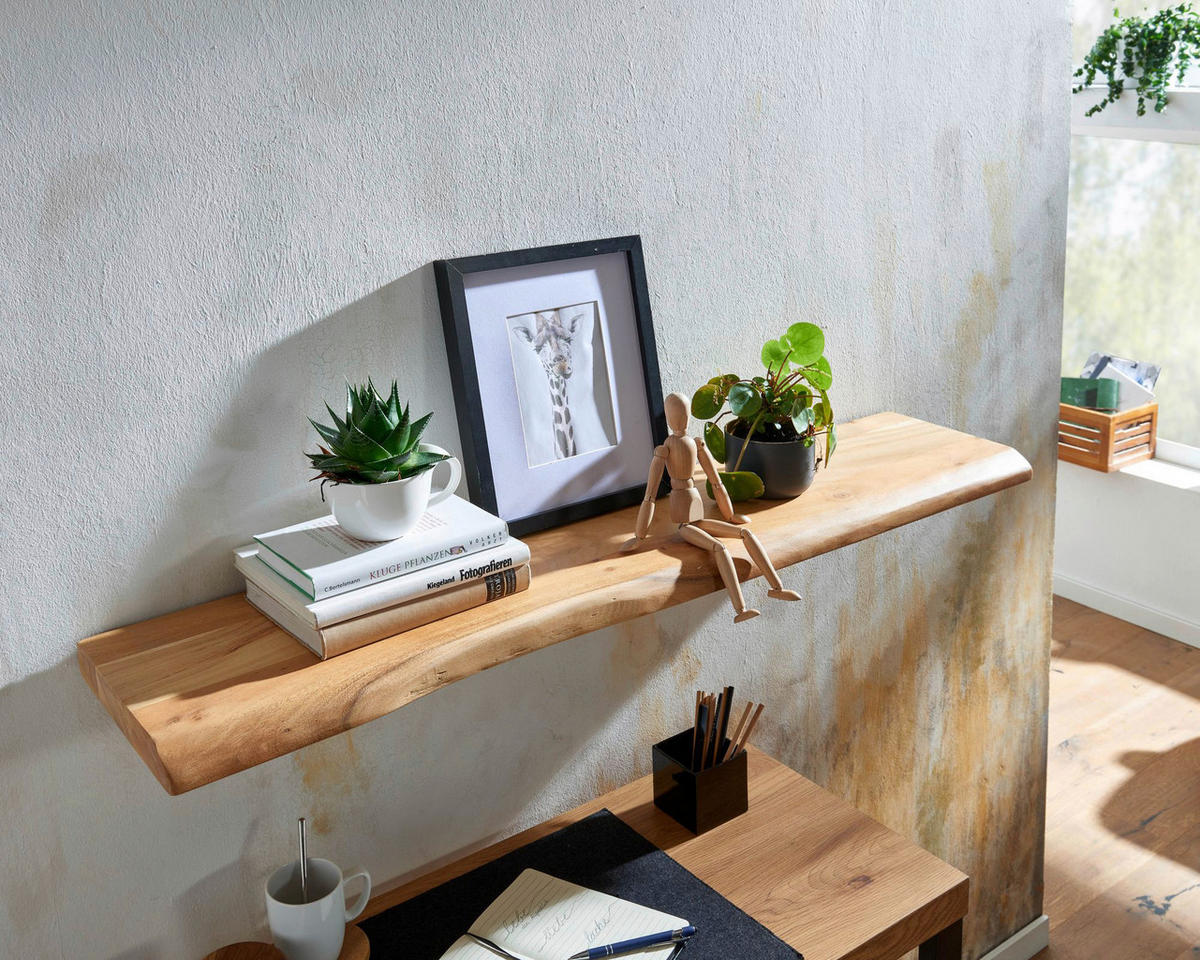 WANDREGAL 120/4/26 cm  - Akaziefarben, Modern, Holz (120/4/26cm) - MID.YOU