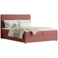 BOXSÄNG 160/200 cm,  i gammelrosa, förvaring, bäddmadrass, madrasser, H3 = fast  - svart/gammelrosa, Trend, textil/plast (160/200cm) - Boxxx