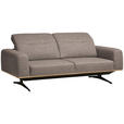 3-SITZER-SOFA in Struktur Cappuccino  - Schwarz/Cappuccino, Design, Textil/Metall (205/76-97/102cm) - Novel