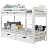 ETAGENBETT 90/200 cm,  in Weiß, Absturzsicherung, Bettschublade  - Weiß, MODERN, Holz (90/200cm) - MID.YOU