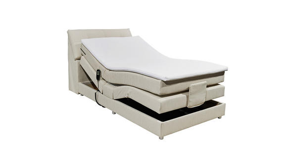 BOXSPRINGBETT 120/200 cm  in Creme  - Silberfarben/Creme, Design, Kunststoff/Textil (120/200cm) - Esposa