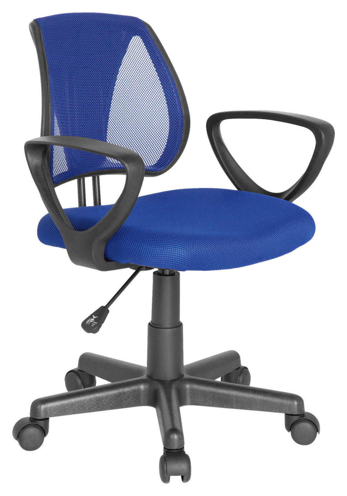 OTOČNÁ STOLIČKA PRE MLÁDEŽ, tmavomodrá - čierna/tmavomodrá, Basics, plast (58/75-92/45cm) - MID.YOU