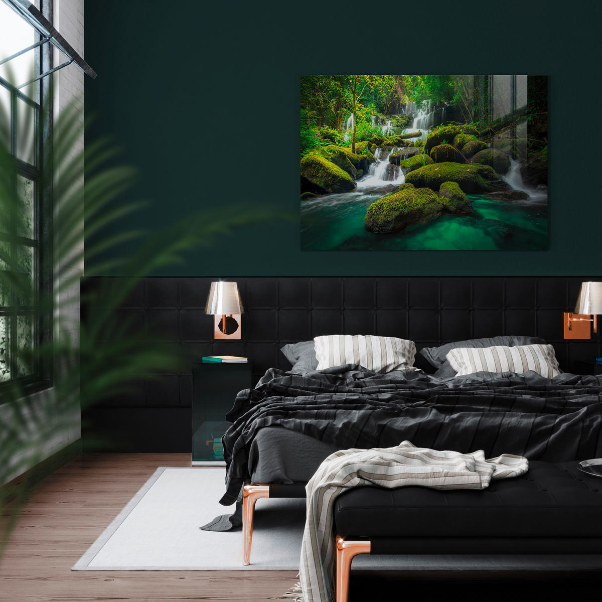 GLASBILD 120/80 cm  - Multicolor, Natur, Glas/Papier (120/80cm) - Monee