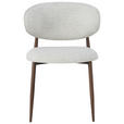 STUHL Webstoff Beige, Walnussfarben  - Beige/Nussbaumfarben, Design, Textil/Metall (53/79/58cm) - Novel