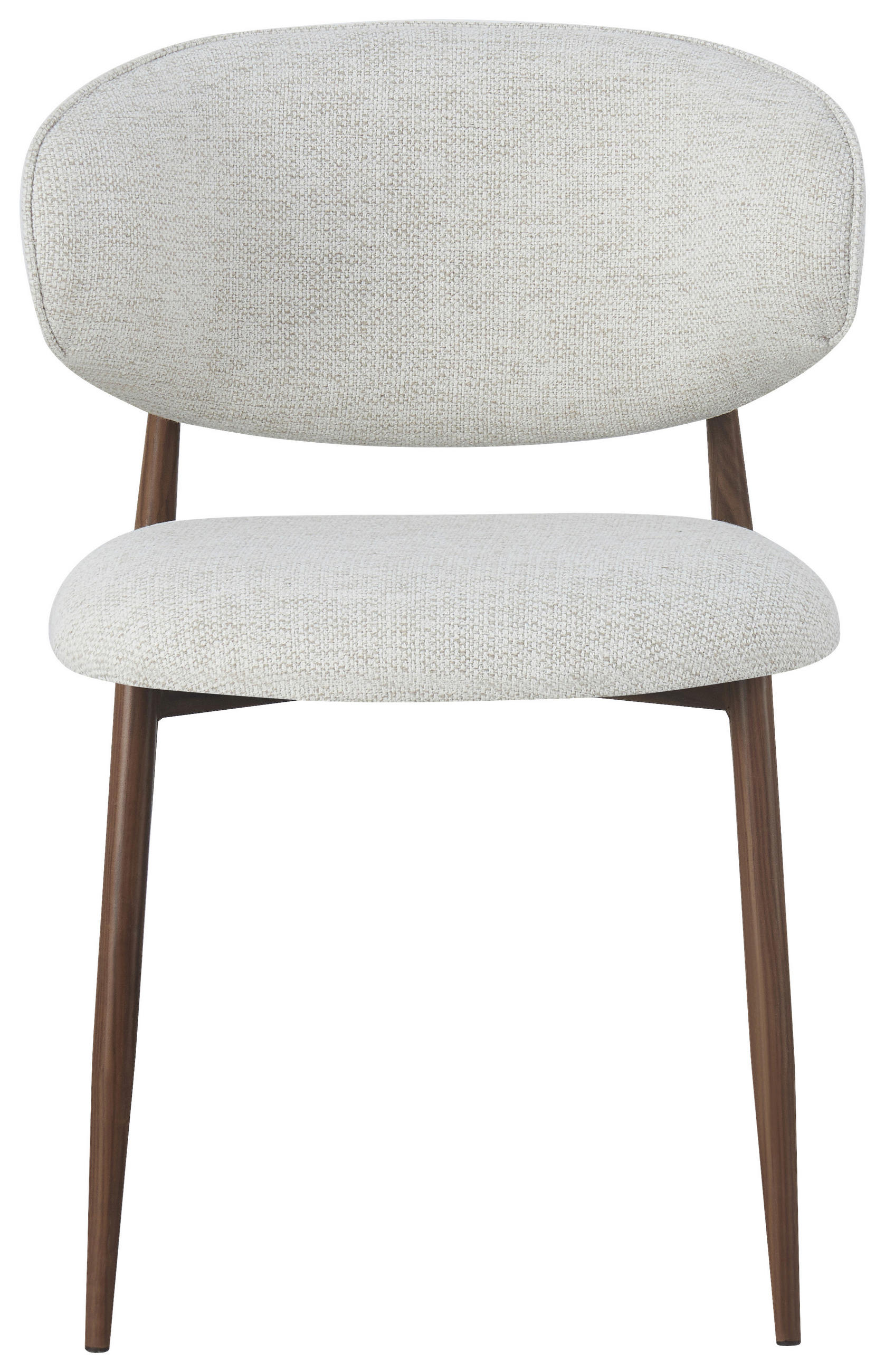 STUHL Webstoff Beige, Walnussfarben  - Beige/Nussbaumfarben, Design, Textil/Metall (53/79/58cm) - Novel