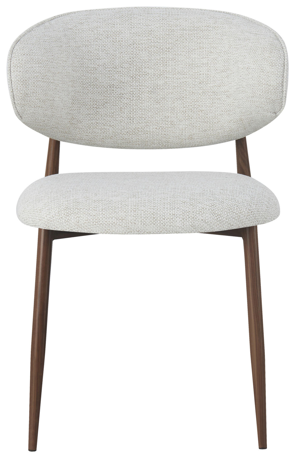 STUHL  in Eisen Webstoff Metall, Textil  - Beige/Nussbaumfarben, Design, Textil/Metall (53/79/58cm) - Novel