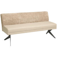 SITZBANK in Textil, Leder Beige, Cappuccino  - Anthrazit/Beige, Design, Leder/Textil (180/90/67cm) - Bert Plantagie