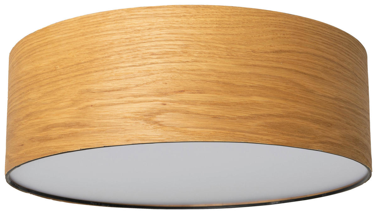 DECKENLEUCHTE  37/13 cm    - Weiss/Eichefarben, Design, Holz/Kunststoff (37/13cm) - Novel