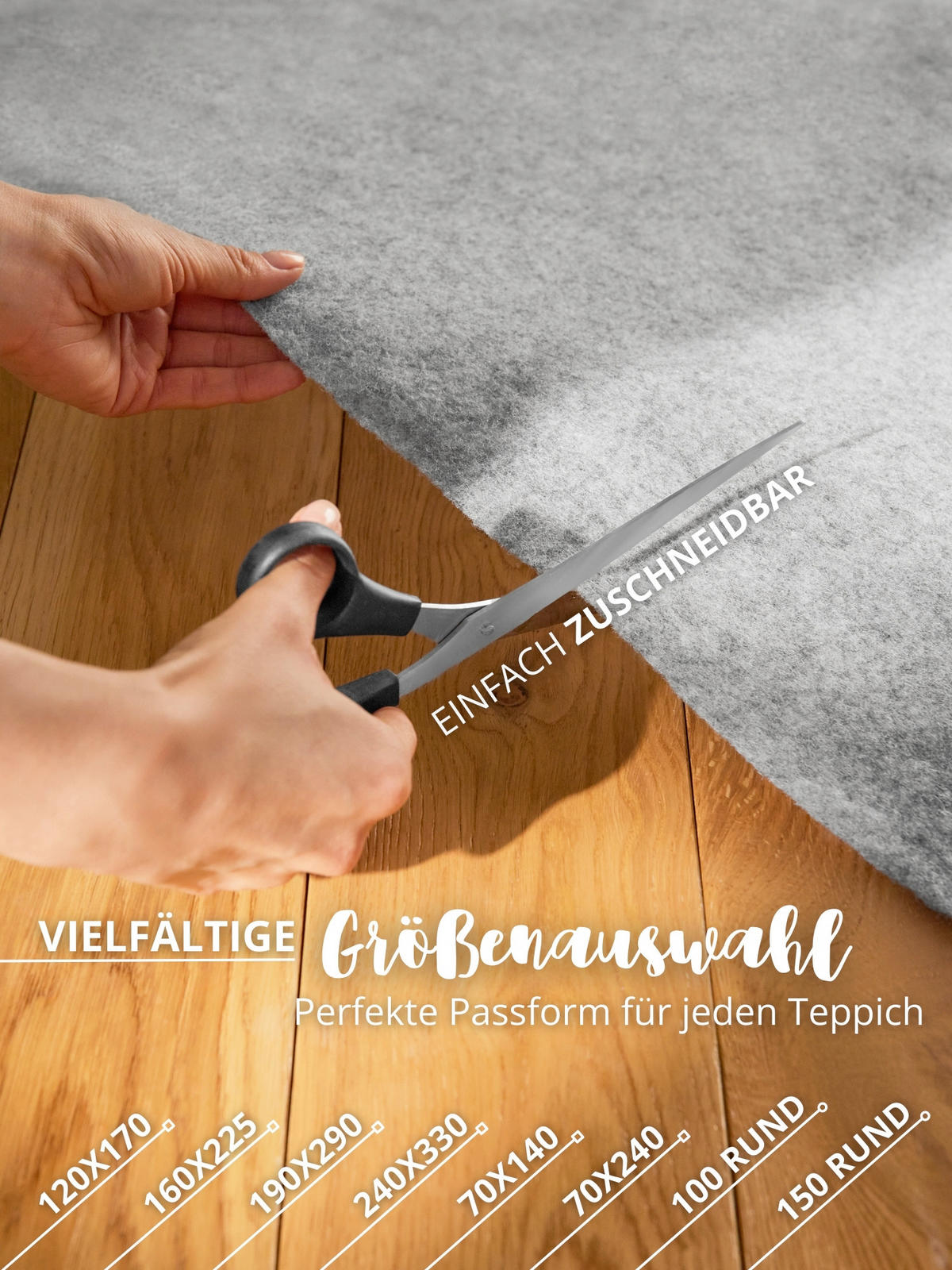 UNTERLAGSMATTE  - Hellgrau, Basics, Textil (100cm) - Hanse Home