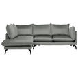 ECKSOFA  in Samt Grau  200/241 cm  - Schwarz/Grau, Design, Textil/Metall (200/241cm) - Carryhome