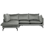 ECKSOFA in Samt Grau  200/241 cm  - Schwarz/Grau, Design, Textil/Metall (200/241cm) - Carryhome