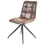 STUHL Lederlook Braun, Schwarz - Schwarz/Braun, MODERN, Textil/Metall (47/85/55,5cm) - Landscape