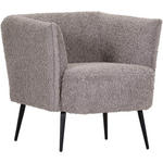 SESSEL in Plüsch Greige  - Greige/Schwarz, Design, Textil/Metall (76/73/76cm) - Landscape