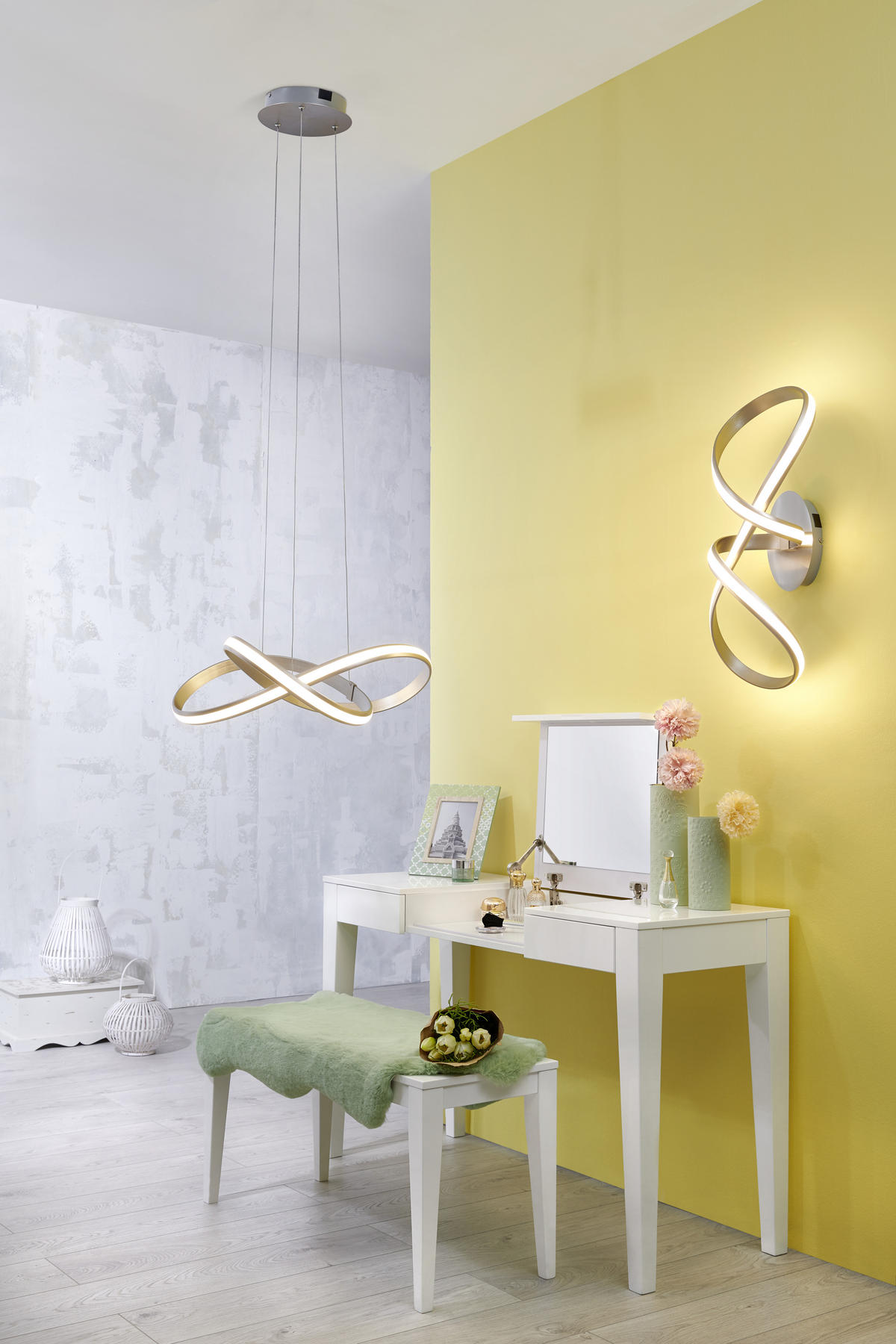 LED-DECKENLEUCHTE LOLASMART-MELINDA 64/25/25 cm   - Alufarben/Weiß, Design, Kunststoff/Metall (64/25/25cm)