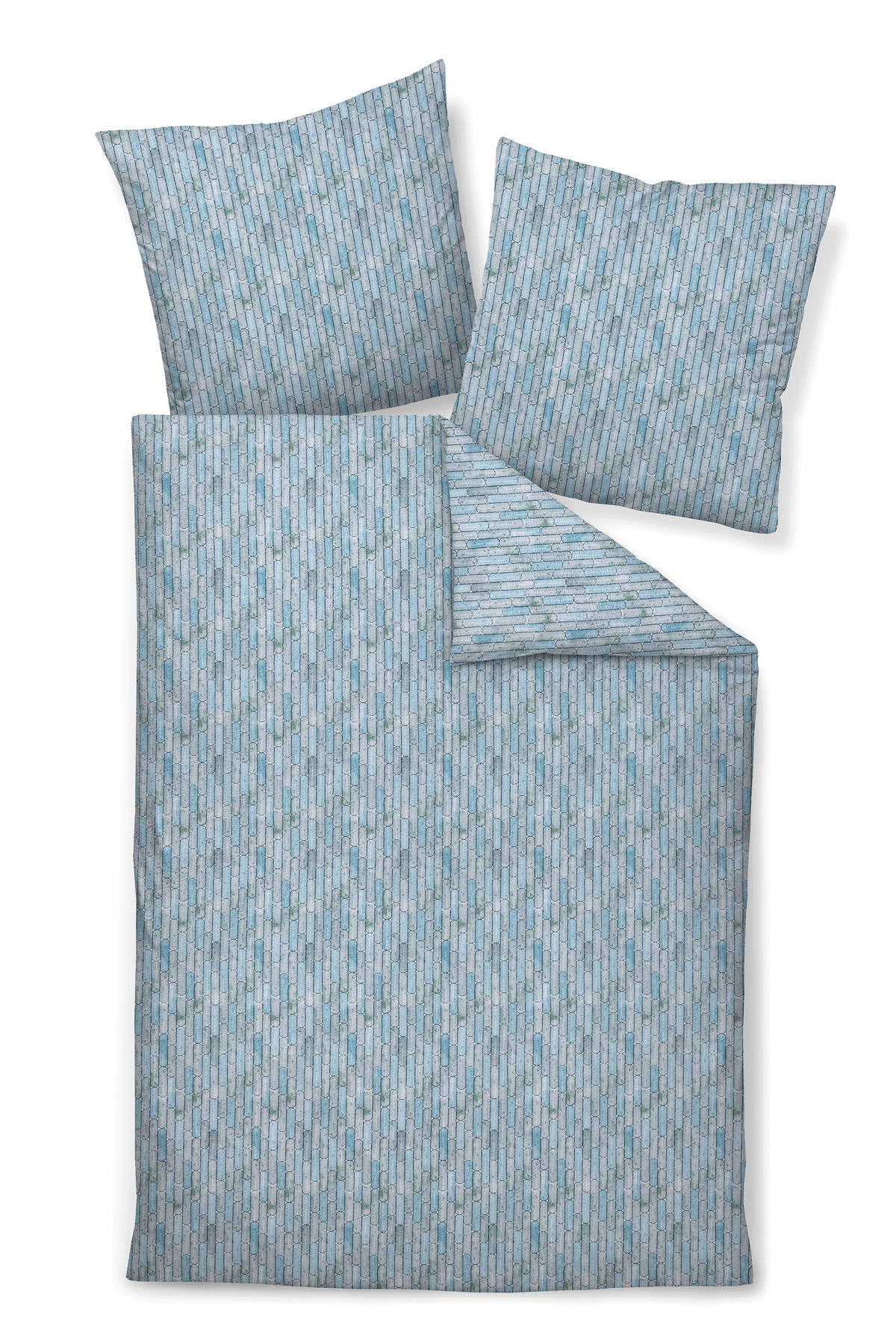 BETTWÄSCHE Seersucker 155/220 cm  - Blau, Design, Textil (155/220cm) - Janine