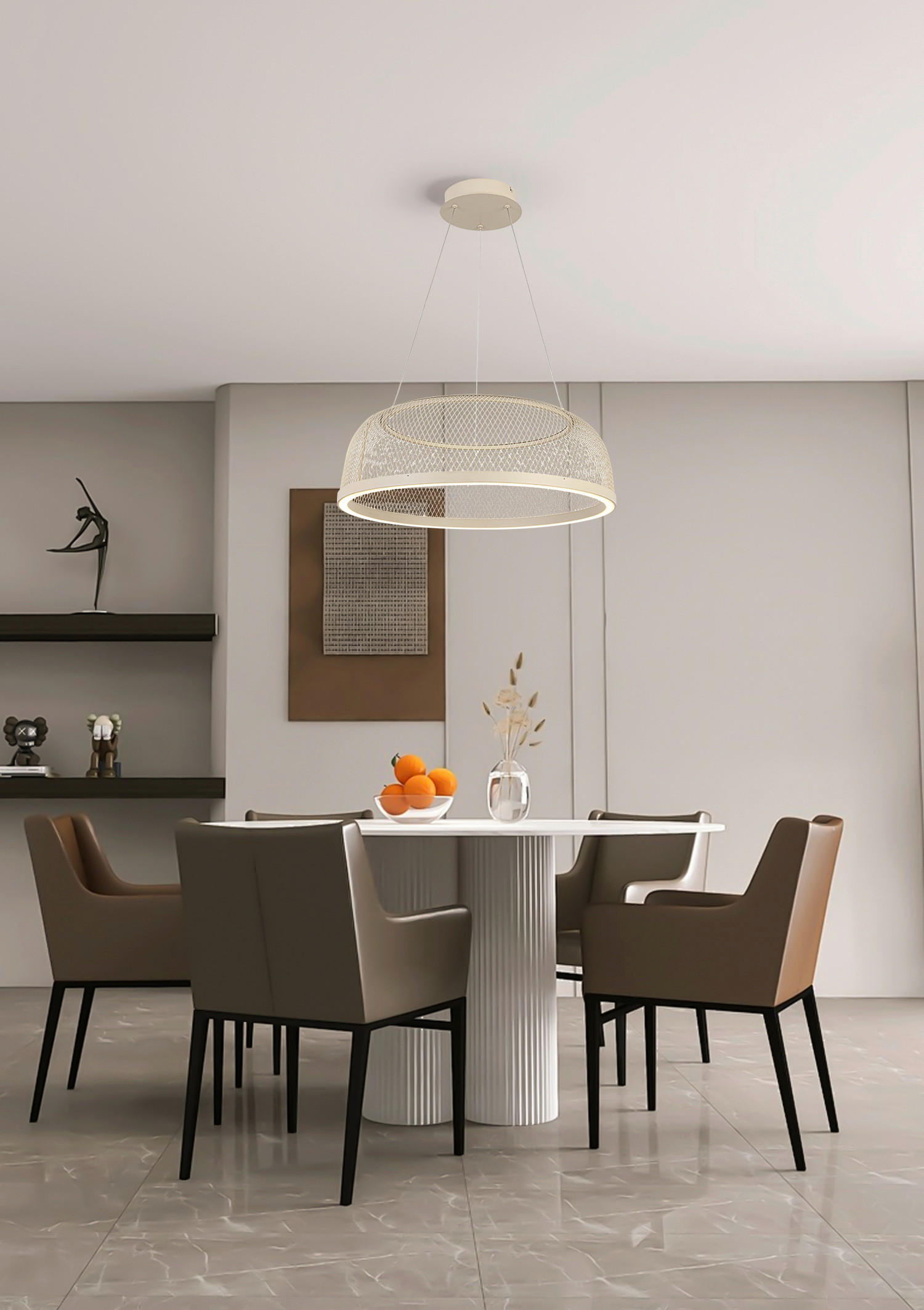 ZÁVĚSNÉ LED SVÍTIDLO, 60,5/175,5 cm  - pískové barvy, Design, kov/plast (60,5/175,5cm) - Novel