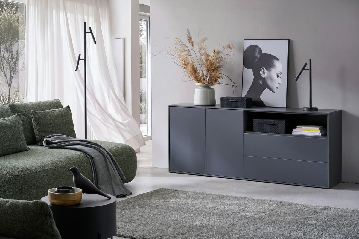 REGALELEMENT 179,1/72,6/40 cm Graphitfarben  179,1/72,6/40 cm  - Graphitfarben, Design, Holzwerkstoff (179,1/72,6/40cm) - home24