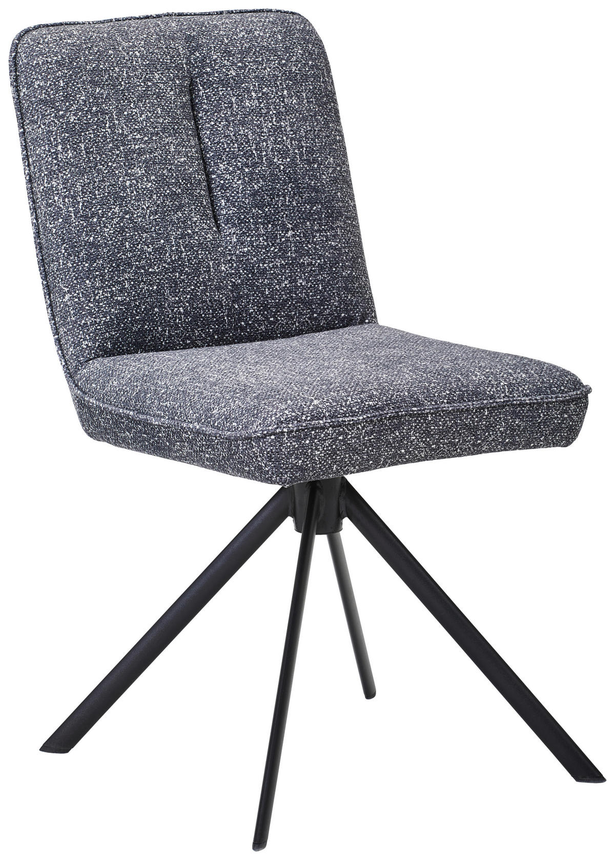 STUHL  in Eisen Flachgewebe Metall, Textil  - Dunkelgrau, KONVENTIONELL, Textil/Metall (47/88/60cm) - Venda