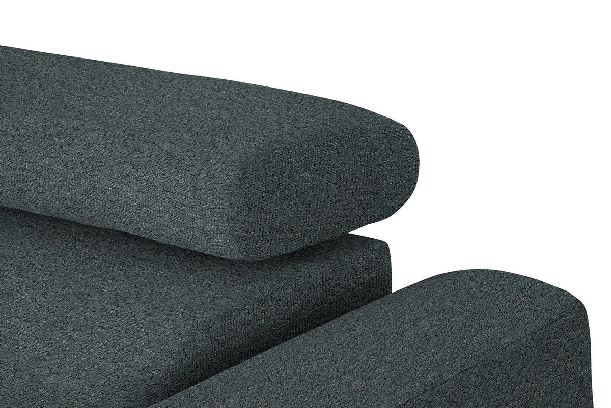 ECKSOFA in Struktur Dunkelgrau  205/280 cm  - Dunkelgrau/Schwarz, Design, Textil/Metall (205/280cm) - Xora