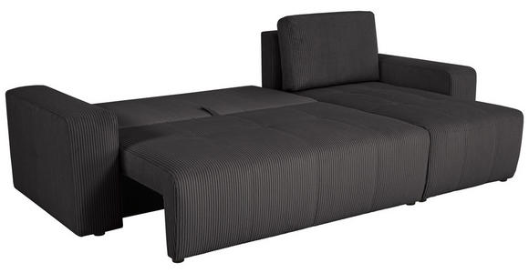 ECKSCHLAFSOFA  mit Cord Schieferfarben  - Schieferfarben/Schwarz, KONVENTIONELL, Textil (248/146cm) - Xora