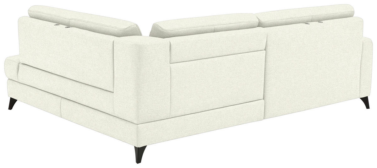 ECKSOFA  Chenille Creme  - Creme/Schwarz, Design, Textil/Metall (239/182cm) - Beldomo Comfort